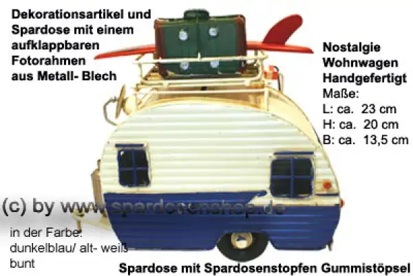 Nostalgie Wohnwagen dunkelblau C